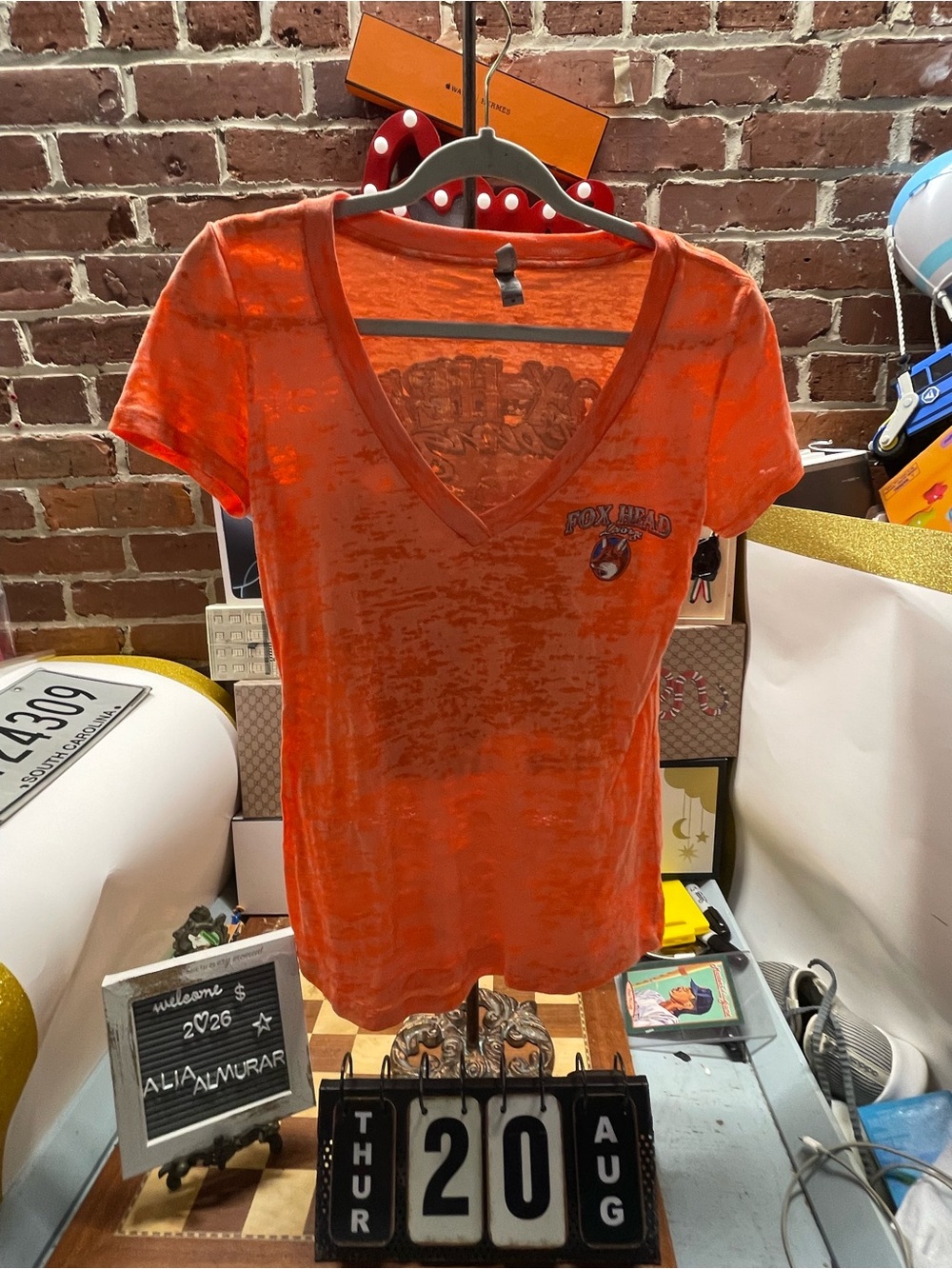 bright orange vintage-style fox head